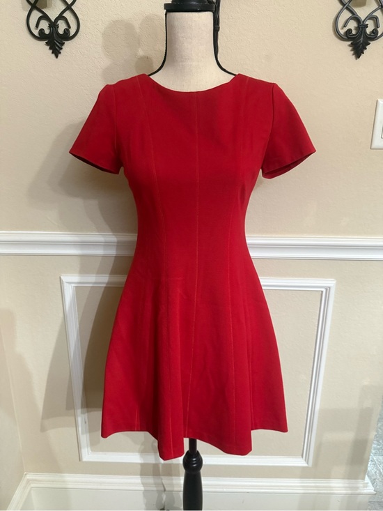 Banana Republic Dresses & Skirts - Banana Republic Red Short-Sleeve Fit-and-Flare Dress with back Zipper. 6P